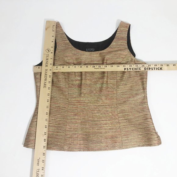 Kaspar 3 Piece Pant Suit Jacket Vest Pants Multi Color Shell Brown Pants Wm's 10 - Picture 9 of 13